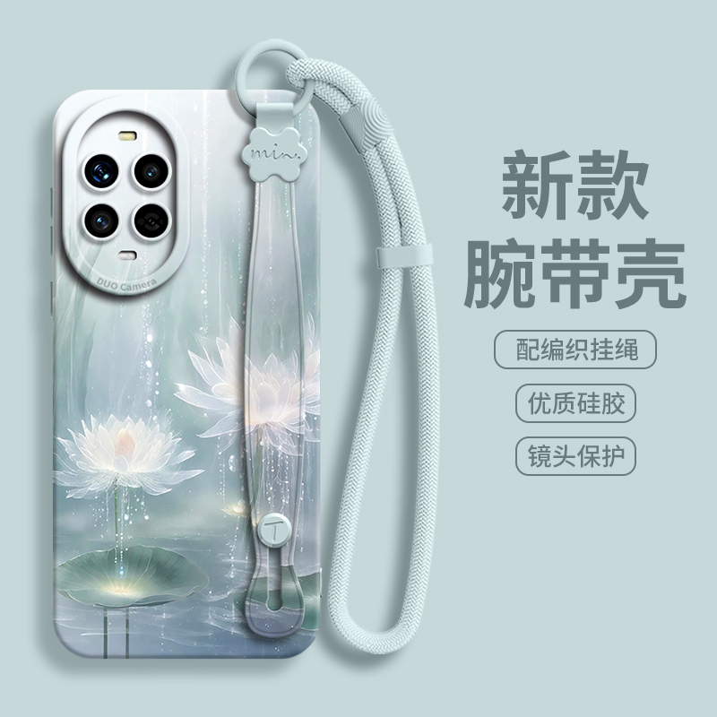 适用华为nova系列硅胶壳好运莲花