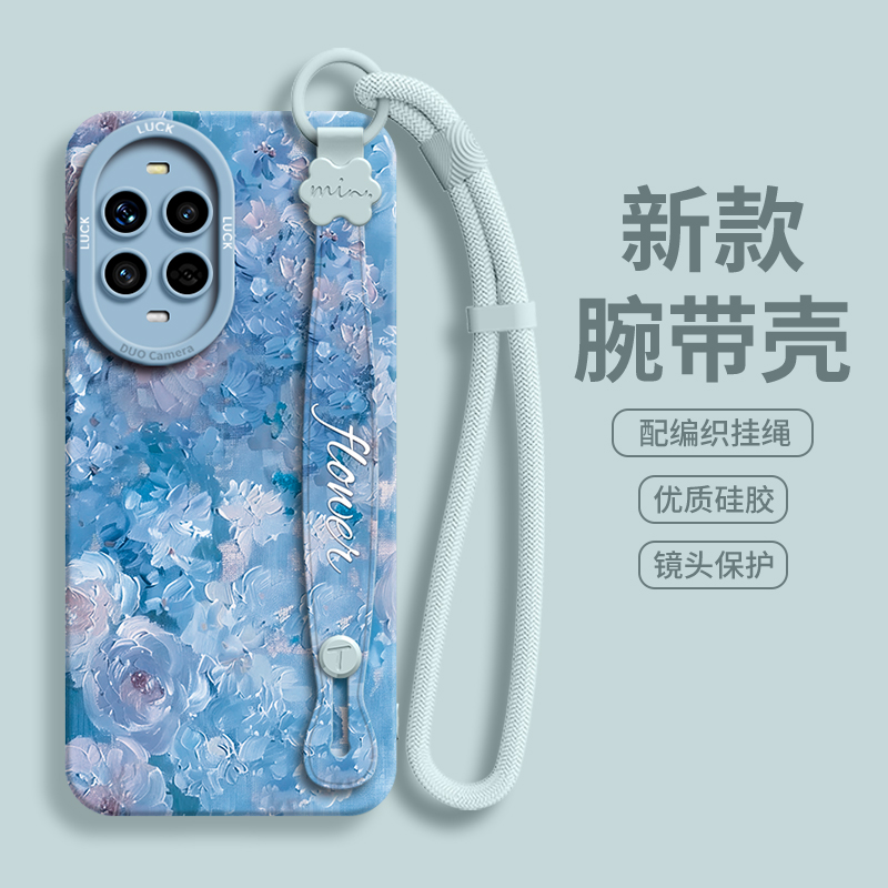 适用华为nova手机壳梦幻油画花丛