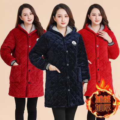 新款冬季加厚加棉保暖罩衣男女中长款棉衣外套工作服大码耐脏围裙