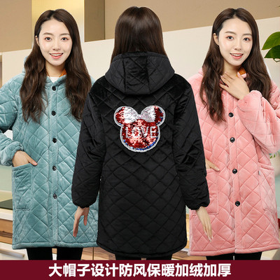 加厚加绒罩衣保暖工作服