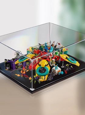 亚克力展示盒适用乐高80023战队飞行器积木模型收纳盒透明防尘罩