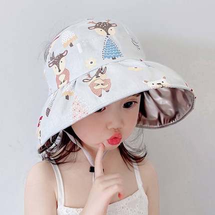 太阳帽女款儿童小公主1一2岁女童帽子甜美洋气时髦女宝夏季空顶帽