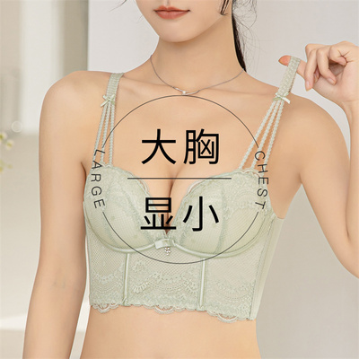 俞兆林抹胸防走光全罩杯收副乳大胸显小调整型内衣女聚拢薄款文胸