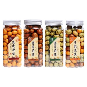 众星多彩鱼皮花生240g罐装香酥日本豆下酒菜休闲坚果炒货怀旧零食