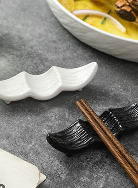 酒店商用陶瓷筷子勺托