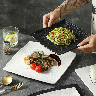 正方釉下彩陶瓷西餐盘