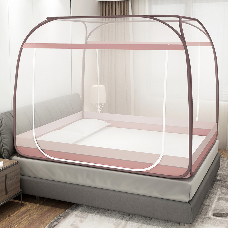 蚊帐家用2022新款免安装蒙古包双人床防摔儿童加厚加密公主风帐篷