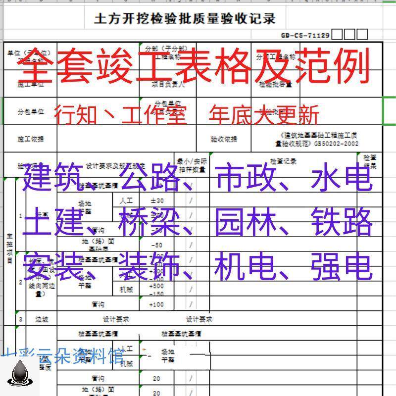 建筑工程资料全套表格模板竣工验收监理文件技术交底隐蔽范例方案