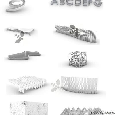 10款景观构筑物grasshopper电池+参数化rhino su犀牛二合一模型