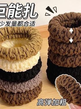 新款女生头绳韩版发圈橡皮筋高弹加粗无接缝丸子头扎头发发绳发饰