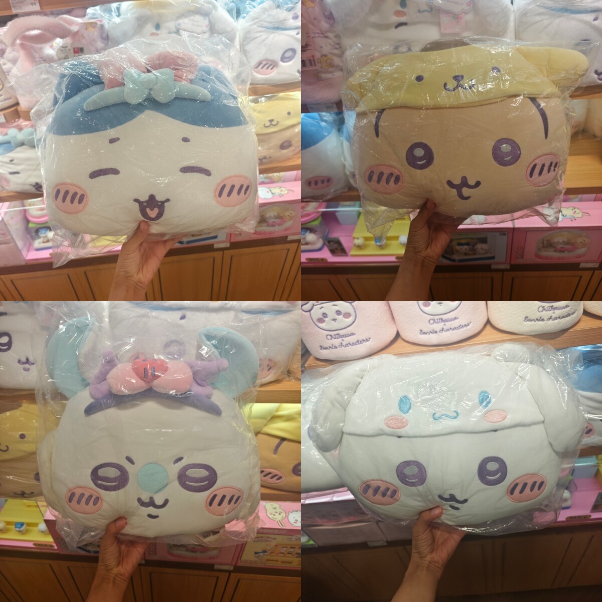 名创优品chiikawa三丽鸥联名头型抱枕乌萨奇小八吉伊飞鼠MINISO