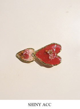 简约优雅干花爱心发夹复古高级感刘海侧边夹女小众设计鸭嘴夹发饰
