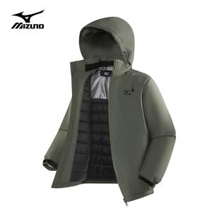 夹克 秋冬户外防风防水连帽登山服男士 Mizuno 美津浓保暖棉衣男士