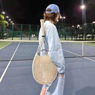 网球拍包手工钩针DIY网球包多功能网球拍套单肩背可斜挎网球袋