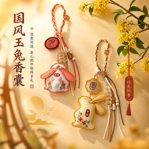 中秋节礼物兔子非遗香包