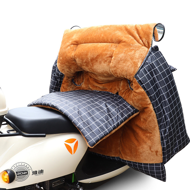 豪爵踏板摩托车挡风被冬季加绒加厚电瓶车挡风罩双面防水加长加大