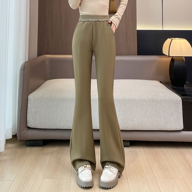 微喇叭裤女高腰秋冬显瘦垂感