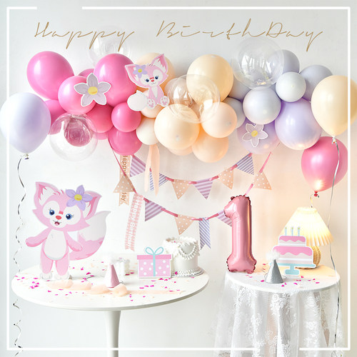玲娜贝儿生日布置kt板气球装饰