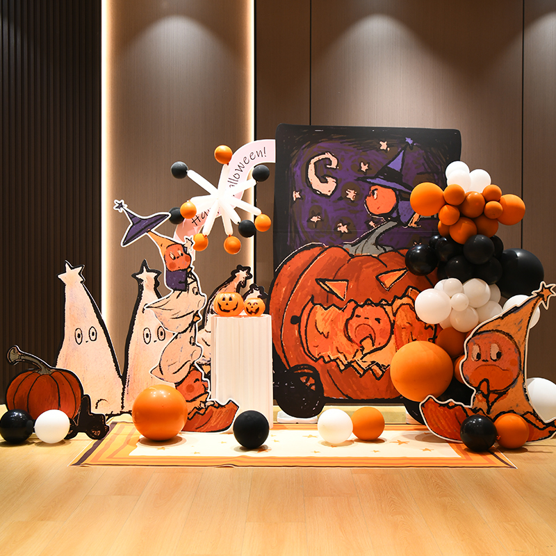 星星人万圣节氛围装扮场景布置主题幼儿园学校活动kt板定制背景墙