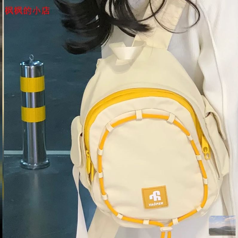 童趣小众鹅蛋双肩包女时尚百搭芒果书包迷你可爱学生轻便出行背包