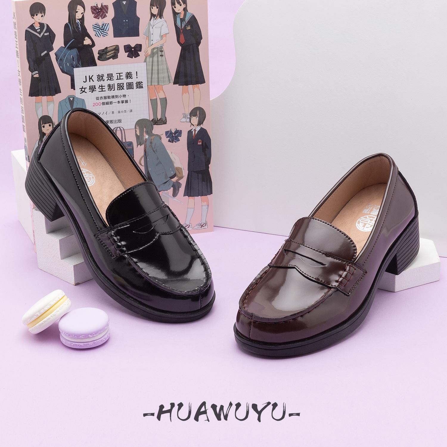 化雾语学院女2023新款尖头气质日系高跟乐福jk正统制服小皮鞋013