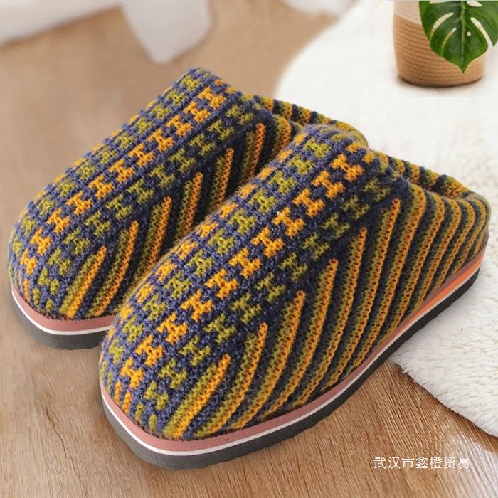2026手工编织毛线拖鞋防滑保暖耐磨，加厚海绵柔软成品