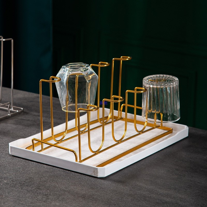2026玻璃杯挂架家用8杯架 客厅倒扣12杯架沥水收纳金属果汁杯架不
