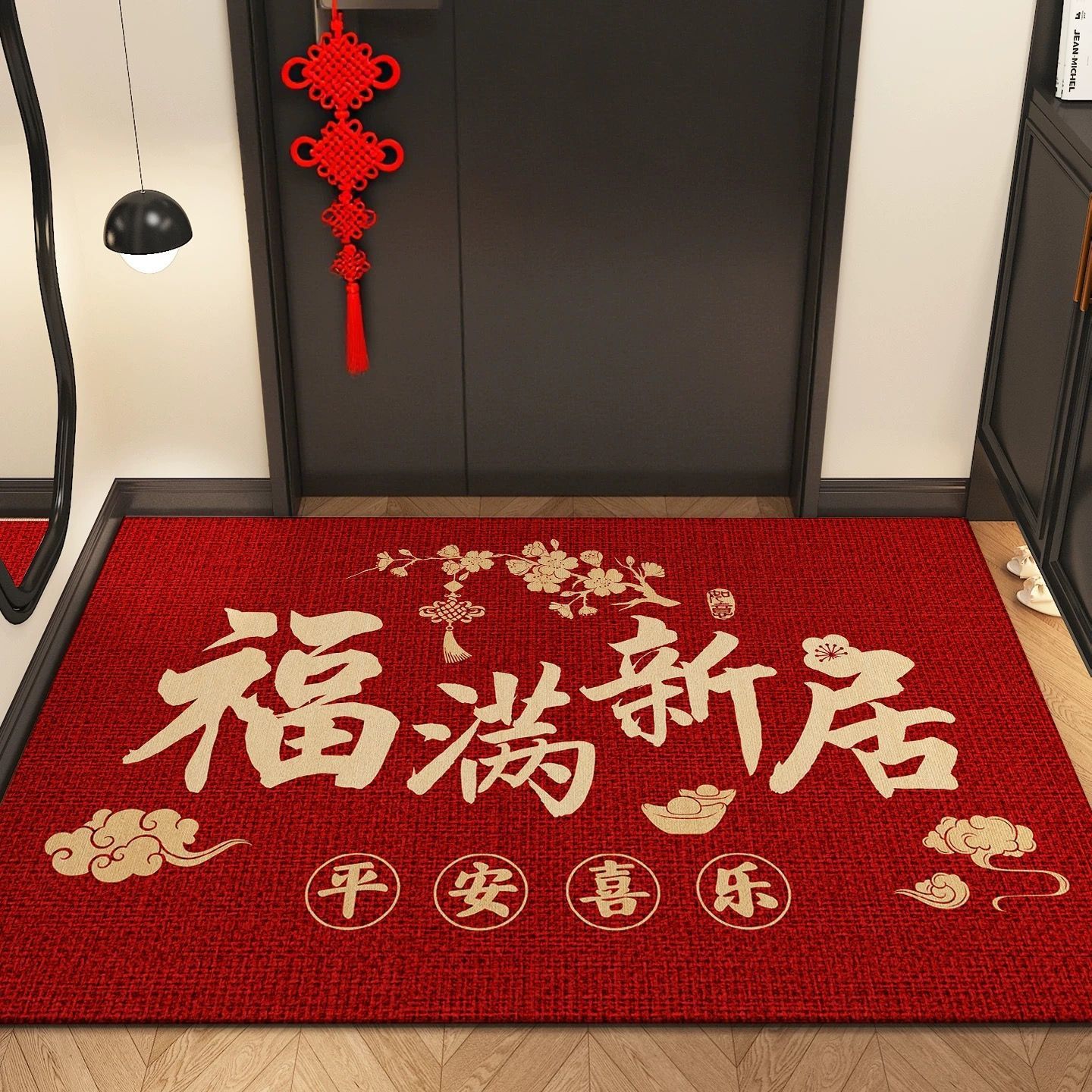 2026硅藻泥红色玄关入户门地垫防滑吸水新婚家用进门脚垫浴室门口