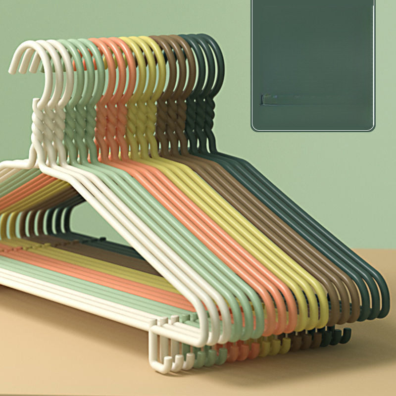 2026不锈钢成人加粗衣橱家用无痕实心螺旋衣架子衣服架不变形晾衣