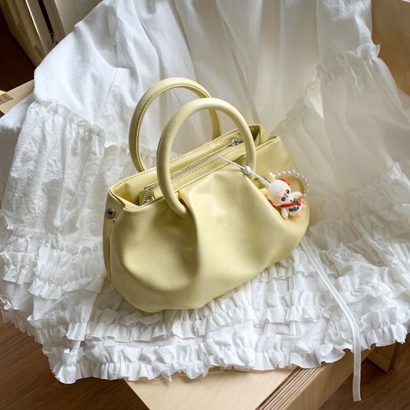 2026包包百搭斜挎包女式小众新款时尚圆环水桶手提高级洋气褶皱云