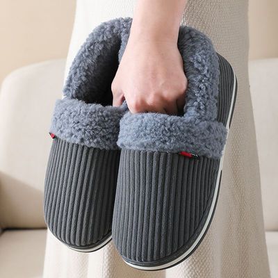 2026保暖包脚跟棉拖鞋男款冬季包跟加厚底家居家用室内带后跟棉鞋
