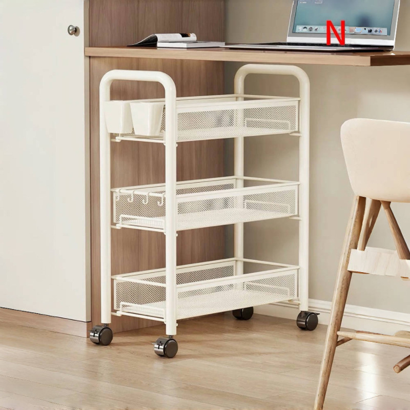 2026厨房多功能置物架可移动蔬菜架子落地零食货架多层收纳小推车