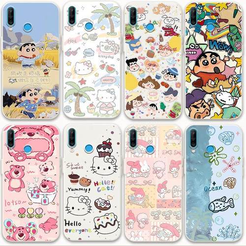 适用华为nova4 nova2s手机壳蜡笔小新防摔nova4e软套情侣可爱男女