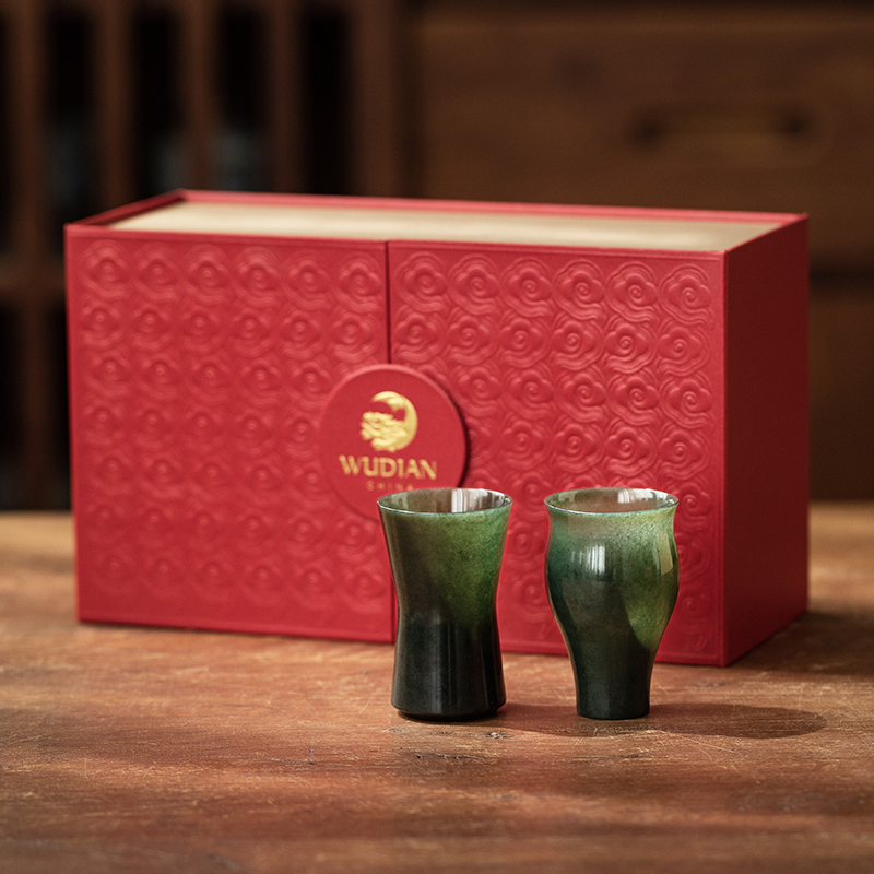 【新品】物典大家原创天然和田玉女白酒酒具酒杯对杯家用高档玉杯