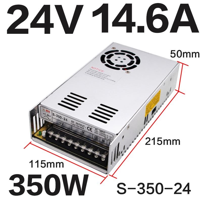 明纬NES/S-350W400-24v15a工业5V监控12v变压器直流开关电源盒48v