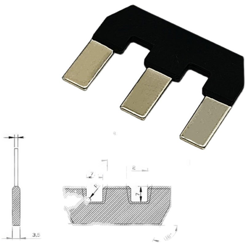 1D65接触器 LC1D50M7C/LC1D65M7C 3P连接片星三角启动短接片