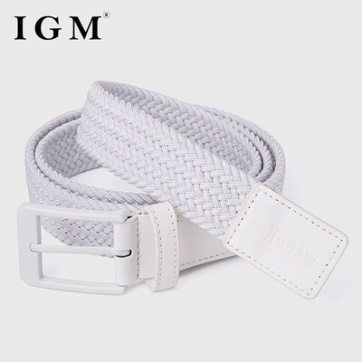 男士帆布腰带针扣免打孔无孔编B织松紧裤腰带高尔夫皮带男款弹力