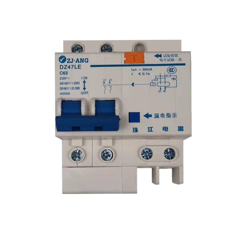 珠江漏电断路器家装家用2P220V32a63A总开关空气带漏保触电保护器