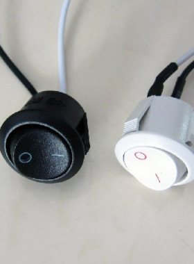 厂家直销船型开关 圆形开关 白色 黑色 3A 6A 10A 250V 直径20MM