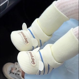 子 软底鞋 婴儿袜子鞋 6到12个月冬加厚0到6个月小月龄宝宝外出袜鞋