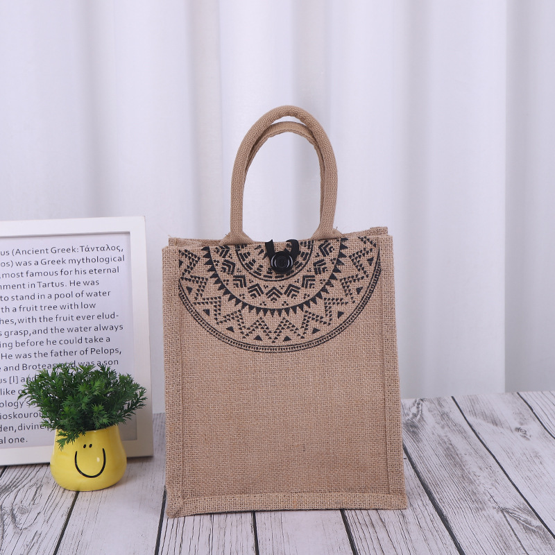 厂家现货购物麻布袋涂鸦礼品广告麻布袋收纳黄麻手提袋印刷logo