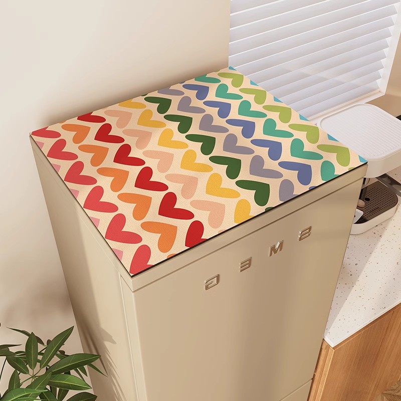 冰箱防尘盖垫防水硅藻泥滚筒洗衣机防尘罩微波炉隔盖布热台面垫子