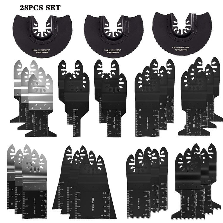 28件万用宝多功能机修边机锯片套件 木工摆动配件 开口快装