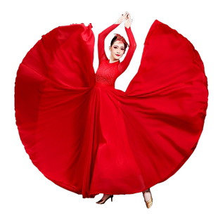 大气开场舞大摆裙演出服装灯火里的中国舞蹈服歌伴舞表演服长裙女