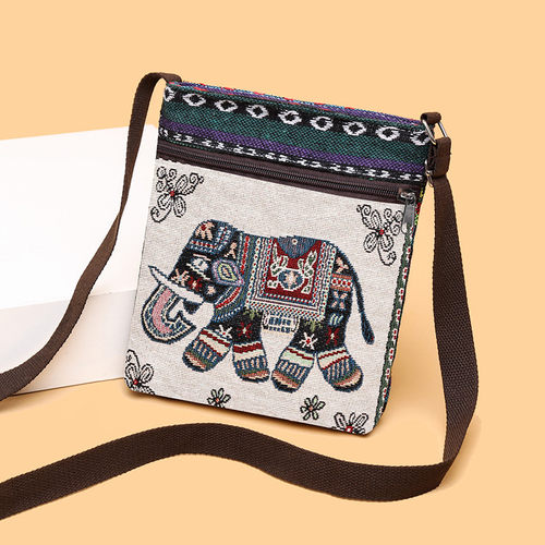 中国民族风刺绣可爱逛街手机包