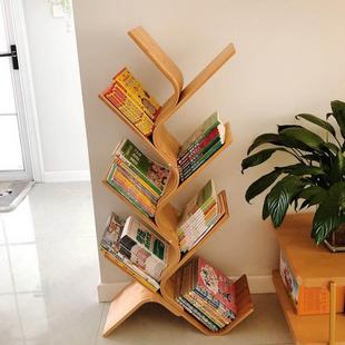 易创意树形书架FxJb6l8v置物架实木简儿童柜学生简落地多层小型书