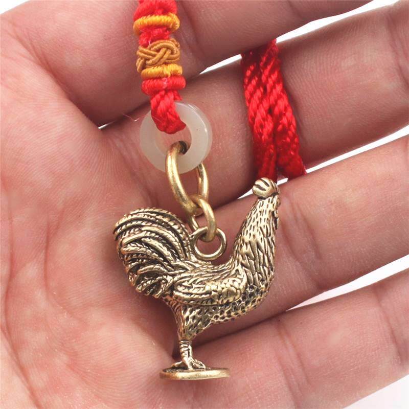 纯黄铜坠12十二生小公鸡钥肖匙noa扣挂件儿童女生日创意礼物男吊