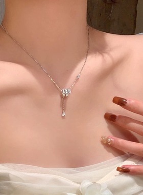 S925纯银灵蛇小蛮腰项链女生轻奢小众高级感锁骨链送女友生日礼物