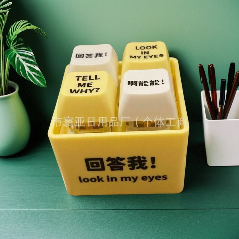 tell me why回答我发音发光钥匙扣解压按键玩具趣味小众送朋友