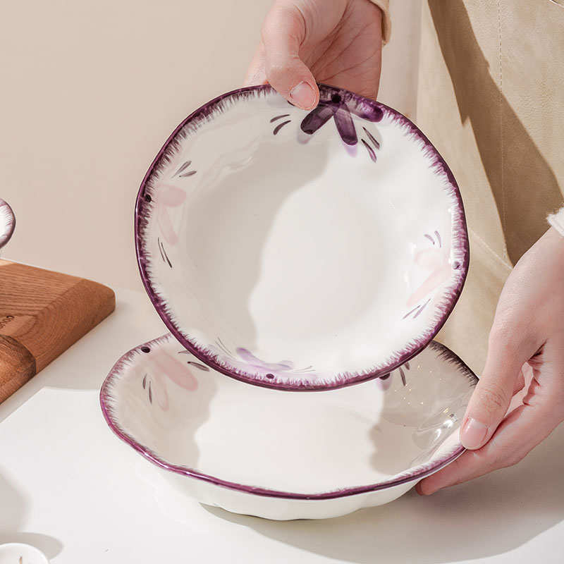 日式盘子菜盘家用2023网红爆款好看的汤盘平盘高颜值高级感ins风,餐饮具,盘,淘宝优惠券,粉丝福利购,淘宝优惠卷